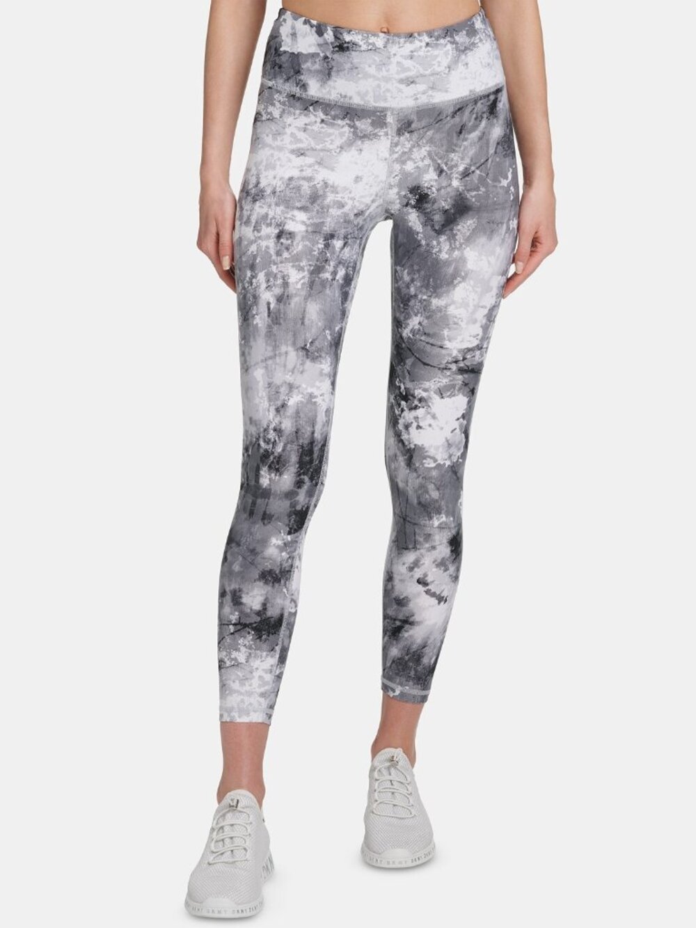 DKNY Womens Sport Tie Dyed Ankle Leggings